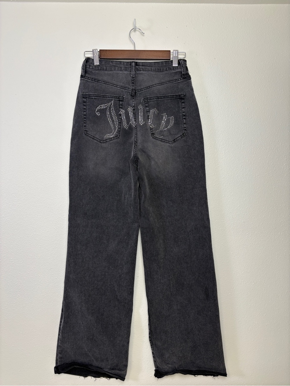 Juicy Couture Black Wide-Leg High-Rise Jeans Coquette Streetwear Y2K vibe